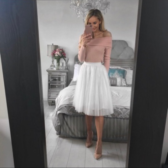 LAST 2!!!! Off the Shoulder Knitwear Pink Crop Top - Picture 5 of 8